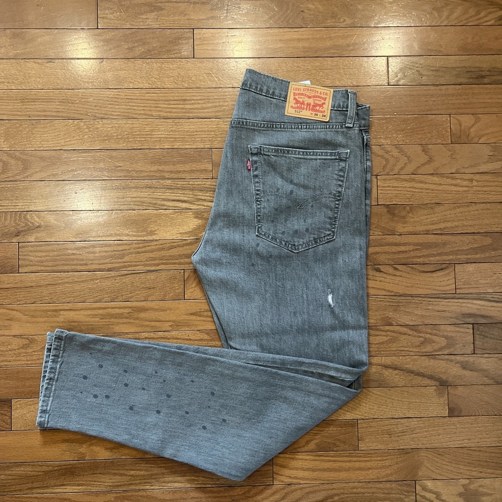 Levi's 512 Men's Stonewash Gray Slim Taper Fit Denim Jeans 36x34
